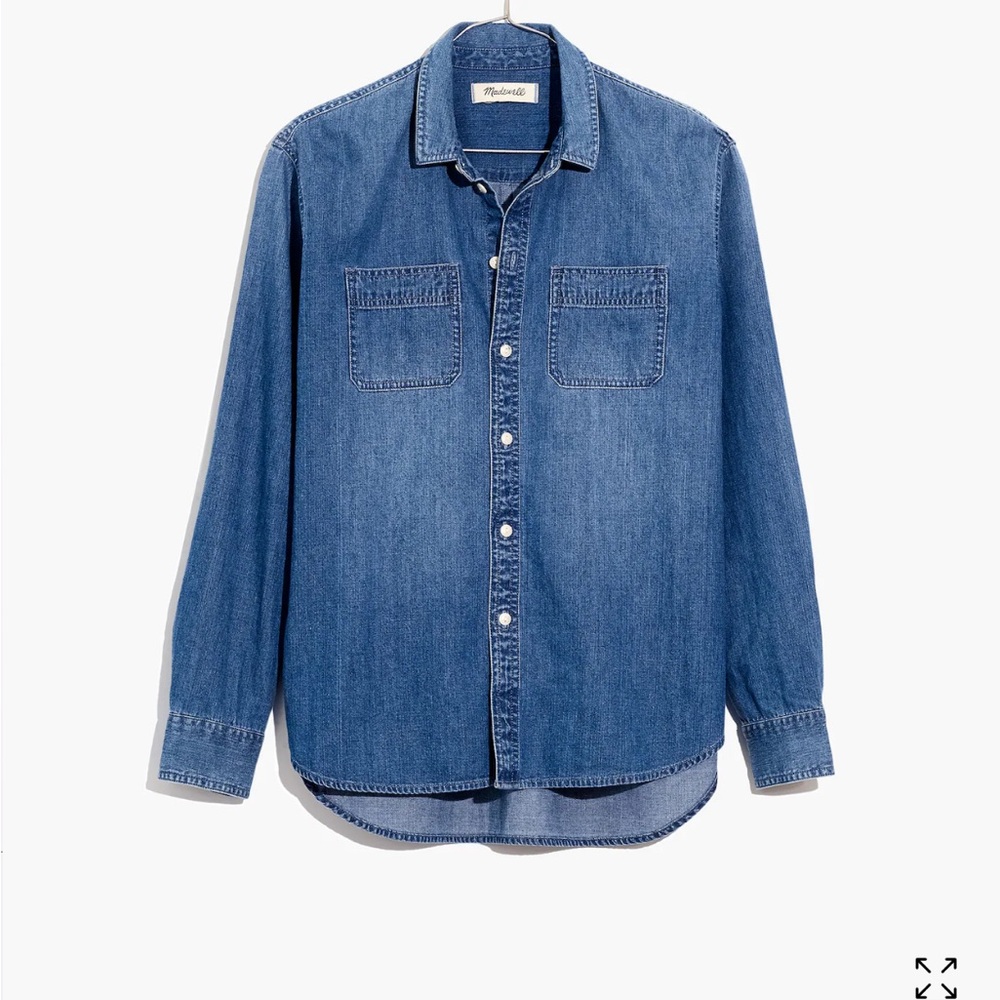 Madewell Denim Oversized Ex-Boyfriend Shirt in Hutcherson Wash